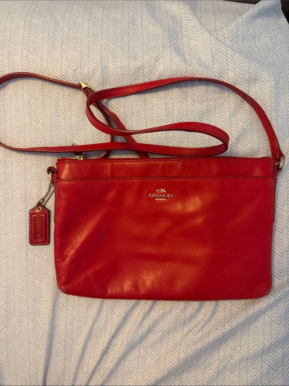 Coach Red Leather Slim Crossbody or shoulder bag F52881